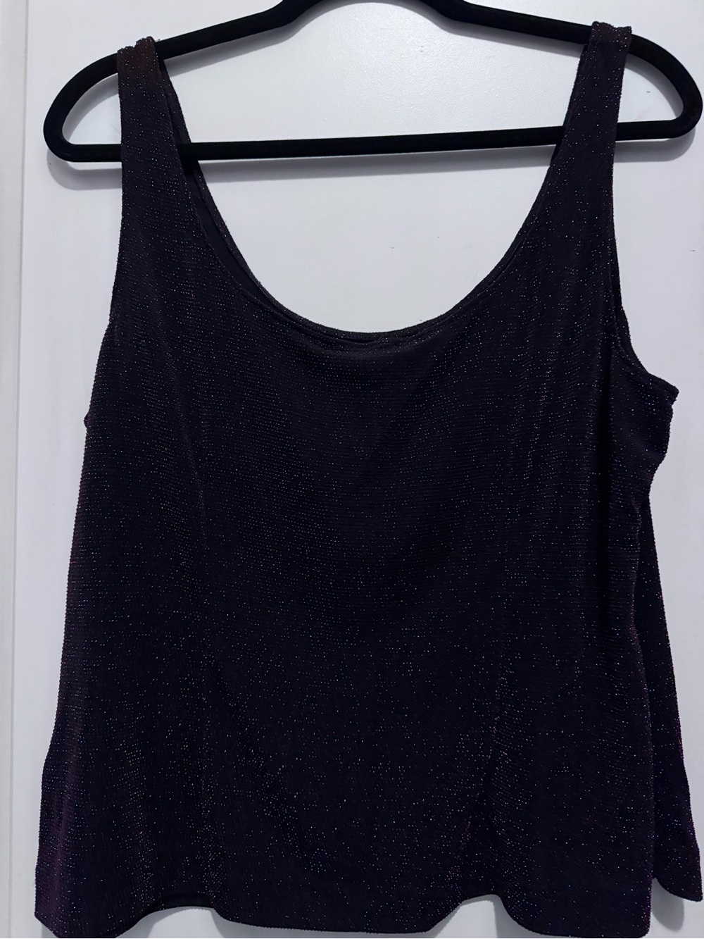 Alex Evenings Black Sparkle Scoop Neck Tank - Picture 2 of 4